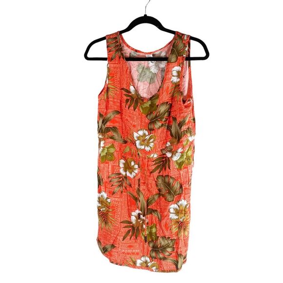 Palmwave Hawaii Hawaiian Tribal Tropical Swim Cover Up Drawstring Waist Dress S - Picture 1 of 4